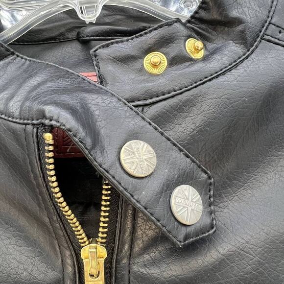 Miss London Faux Leather Moto Jacket Size Medium - Picture 5 of 13